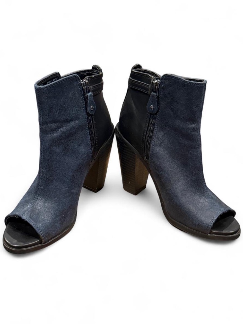 Simply Vera Vera Wang Navy Suede Peep-Toe Ankle Boots